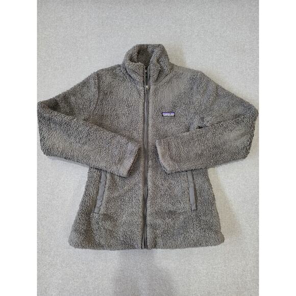 Patagonia Los Gatos Full Zip Sherpa Fleece Jacket Gray Womens Size M Fuzzy - Picture 1 of 8